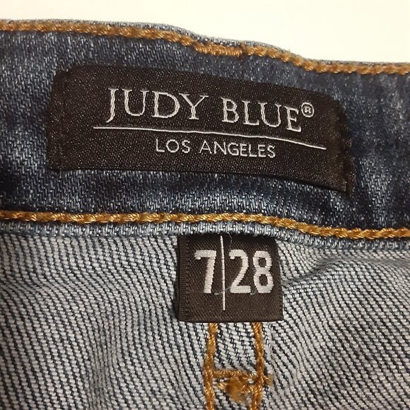 Judy Blue Boyfriend Fit Splattered Distressed Hem Women's Jeans JB82346DK - Picture 6 of 9